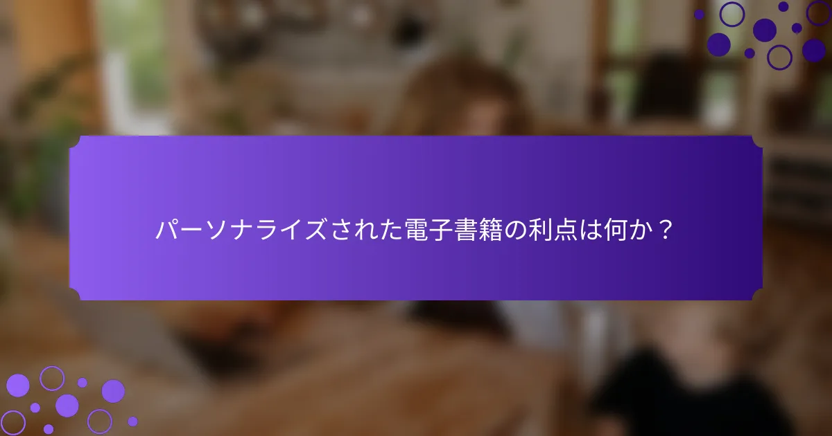 パーソナライズされた電子書籍の利点は何か?